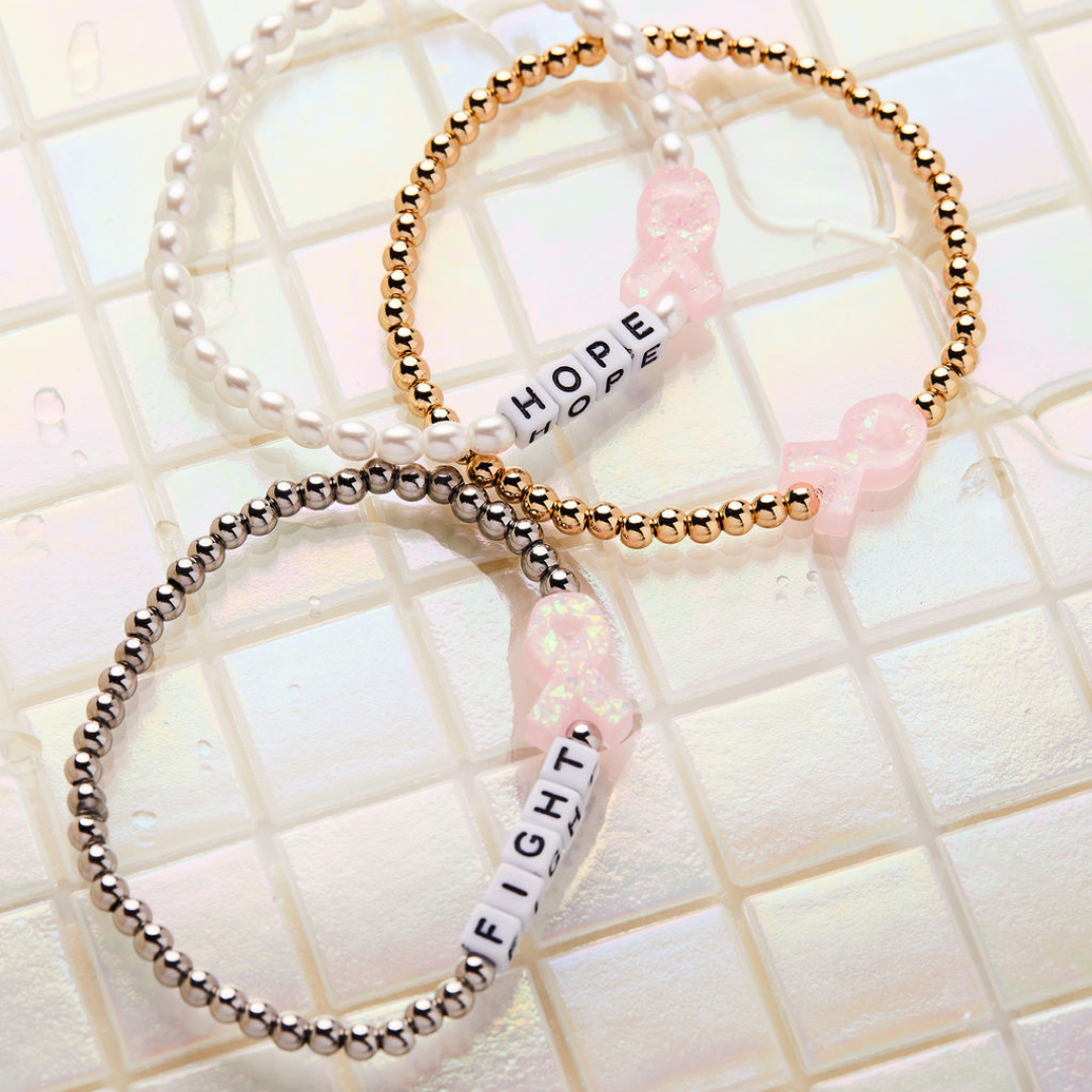Holy Water Bracelet – wholesale Charm/dangle bracelet – HOLY WATER PINK RIBBON AWARENESS BRACELET 5