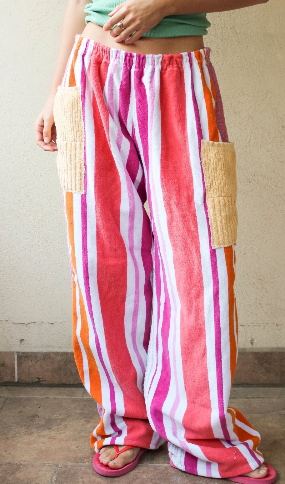 Soleil et Amis - Wholesale Pants - Unisex - the Birdy Pants — Patchwork Terrycloth Pants2