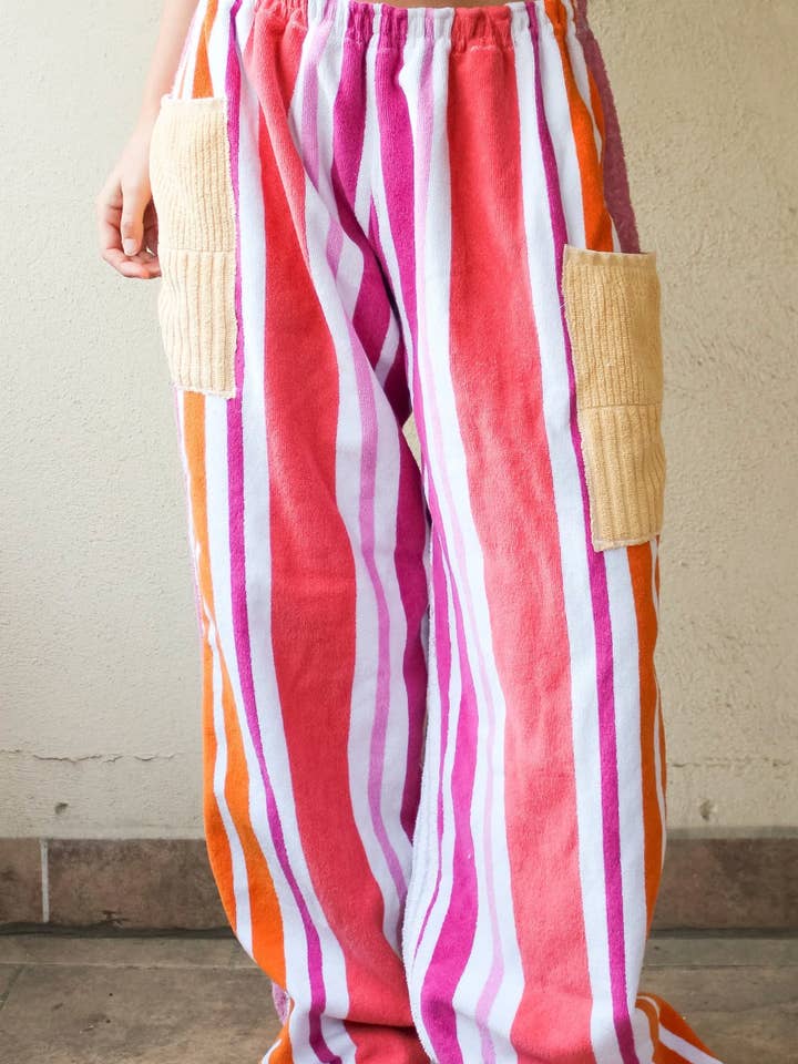 Soleil et Amis - Wholesale Pants - Unisex - the Birdy Pants — Patchwork Terrycloth Pants2