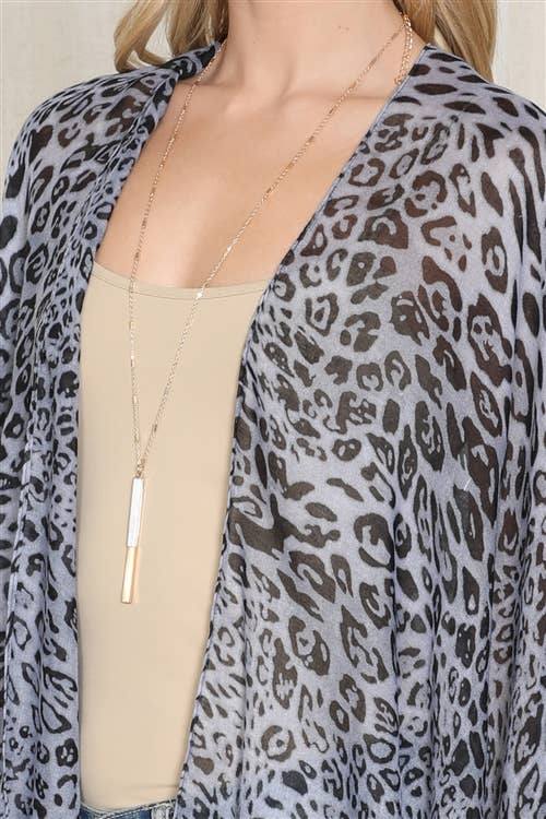 MYS Wholesale Inc - Vente Cardigan – femme - Cardigan léger à pompons léopard à devant ouvert pour l'été8