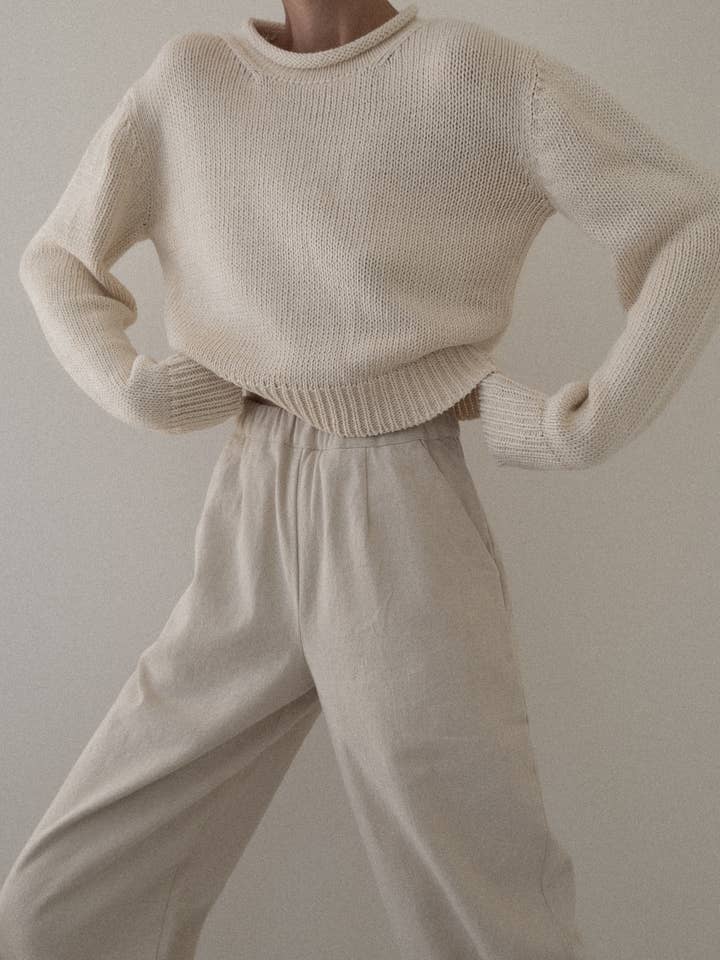 LAUDE the Label - Wholesale Knit Sweater - Women's - Mare Rolled Neck Sweater - Ivory4