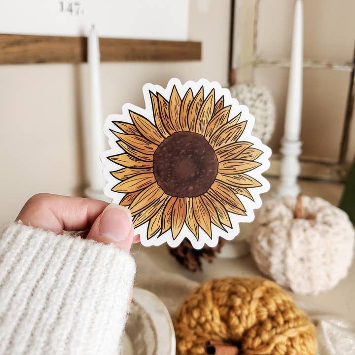 Sammy Jean Artist – wholesale Sticker – Sunflower Sticker, 2.98x3in5
