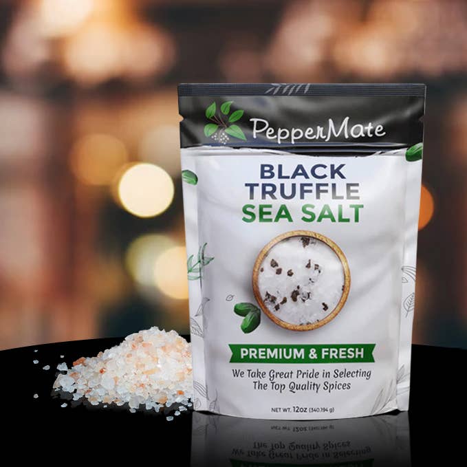 Peppermate - Wholesale Salt - Grindable Black Truffle Sea Salt-12 OZ3