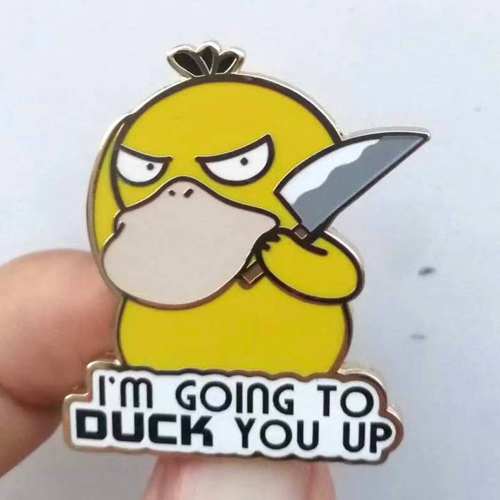 Ollybits Pixel Art - Wholesale Lapel Pin/Button - IM GOING TO DUCK YOU UP Enamel Pin0