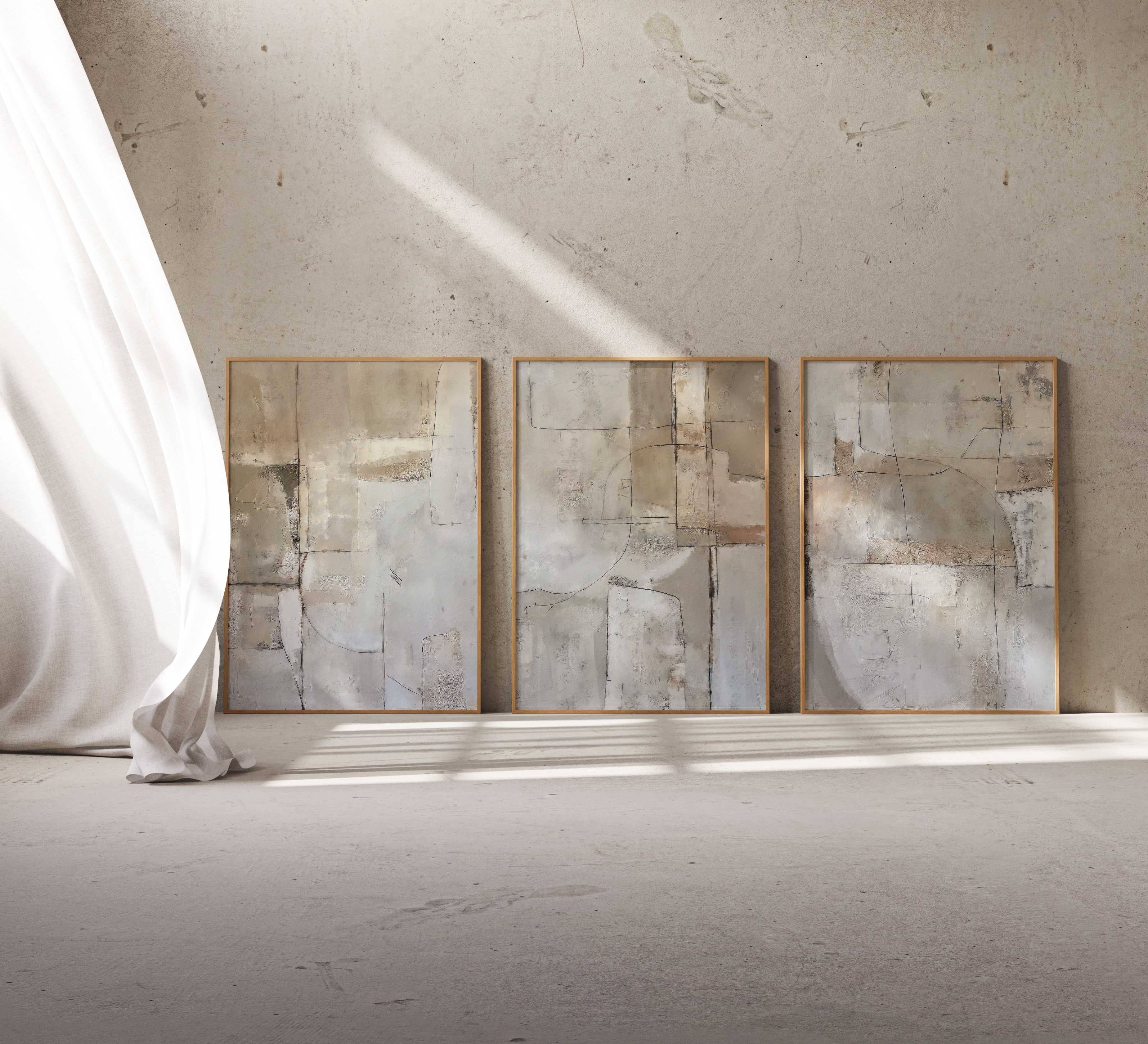 D'LUXE PRINTS - Wholesale Gallery Wall Set - Ashlie Abstract Set of 3 Prints5