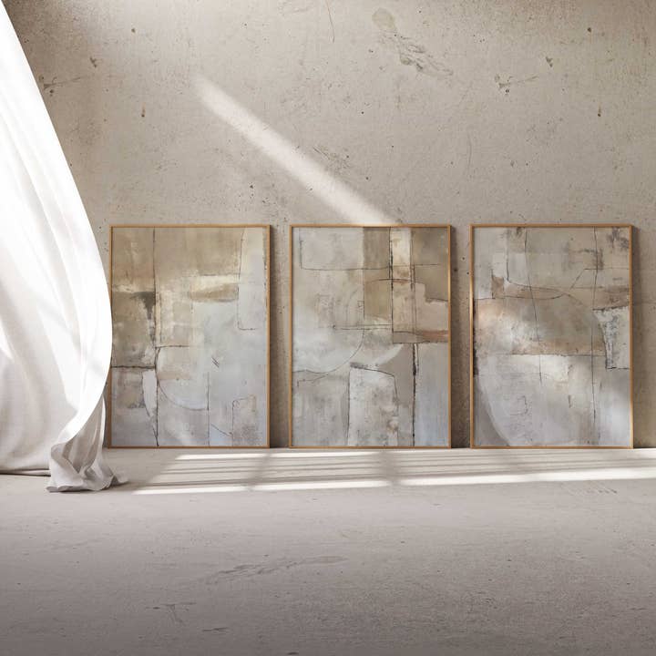 D'LUXE PRINTS - Wholesale Gallery Wall Set - Ashlie Abstract Set of 3 Prints5