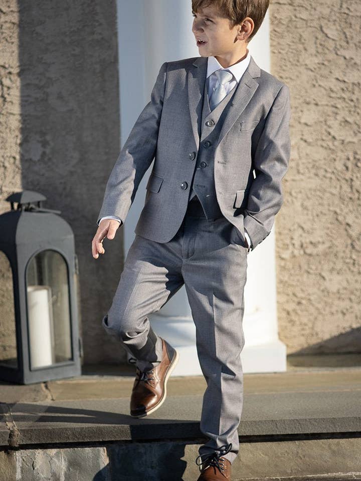 "Leo" Kids Heather Grey 5-Piece Suit for wholesale by Cardi International