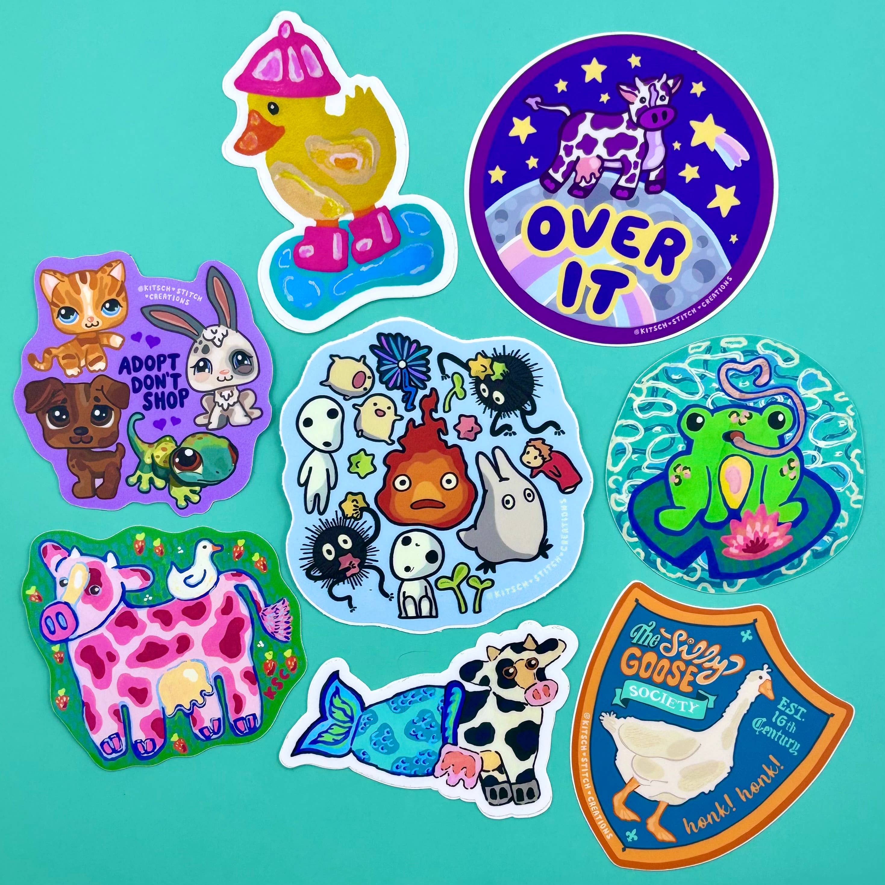 Kitsch Stitch Creations - Wholesale Sticker - Mermaid Cow Vinyl Sticker4