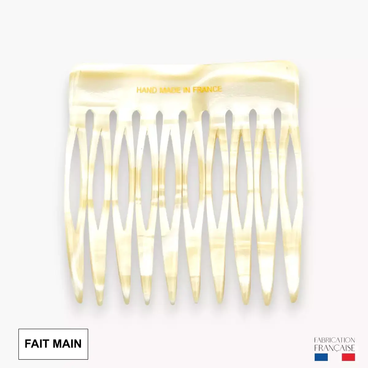 Pique et Pince - Wholesale Hair Accessories Set - Women's - 10-tooth hair comb - Alba - Handmade in France1