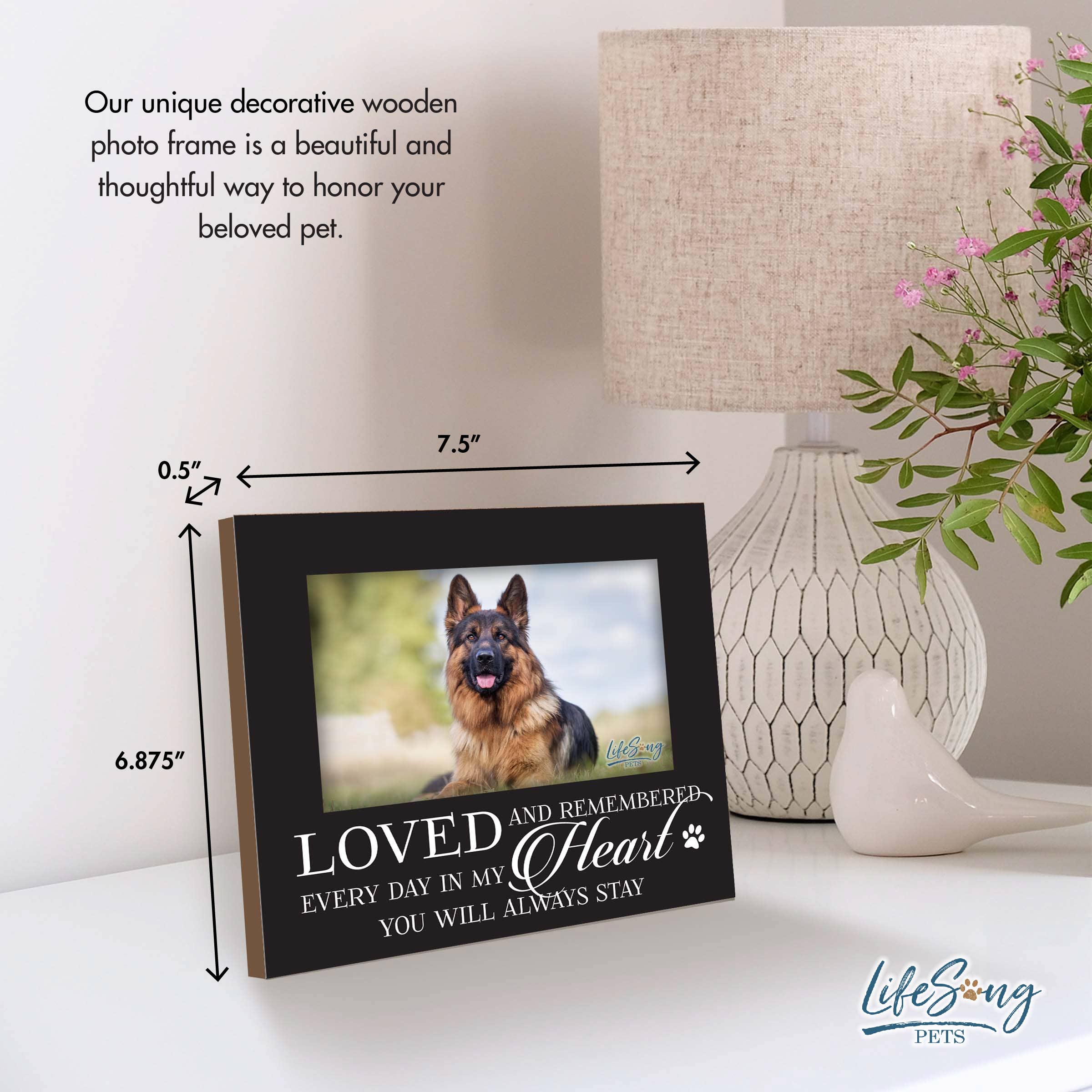 LifeSong Milestones - Wholesale Picture Frame - Dog Memorial Wooden Picture Frame – Loved and Remembered 6