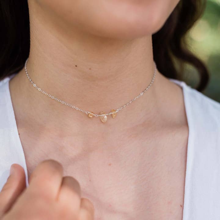 Collana girocollo a catena con perline in citrino per la vendita all'ingrosso da parte di Luna Tide