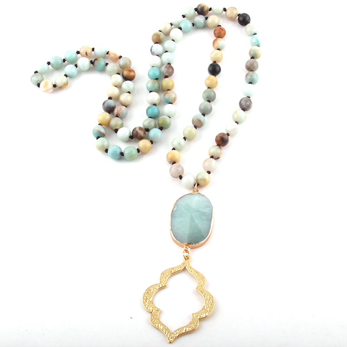 Kate Tuesday Jewelry - Vendita all'ingrosso Collana con ciondolo/pendaglio - Boho Gold Stone Collane2