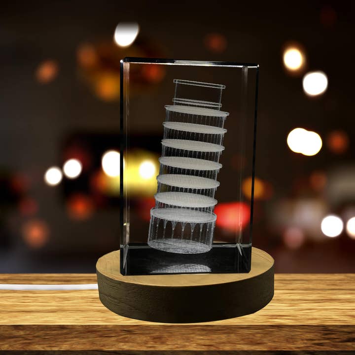 AB Crystal Collection - Wholesale Decorative Tabletop Object - Recognition Tower Architecture 3D Engraved Crystal Souvenir