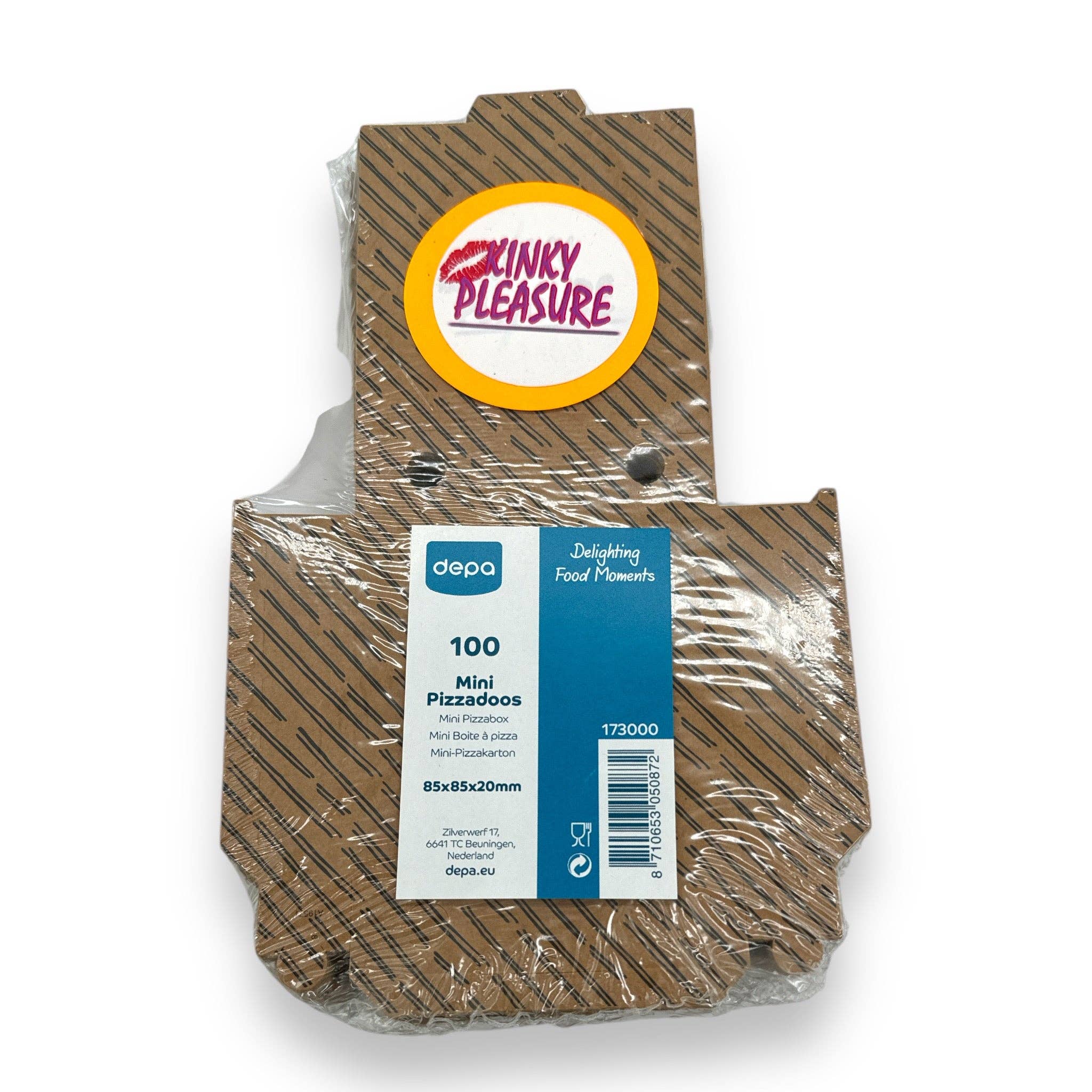 Kinky Pleasure – Engroshandel Gaveæske – Kinky Pleasure - ED054 - Mini pizzaæsker - 85x85x20 mm - 100 stk.1
