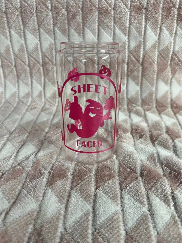 Sheet Faced Libbey Glass with Lid and Straw for wholesale by River Valley Boutique