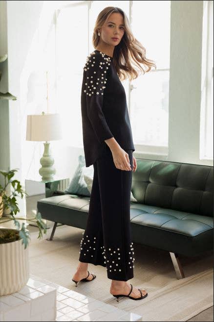 Joh Apparel - Wholesale Knit Top - Women's - Fiona Stretch French Scuba Pearl Top0