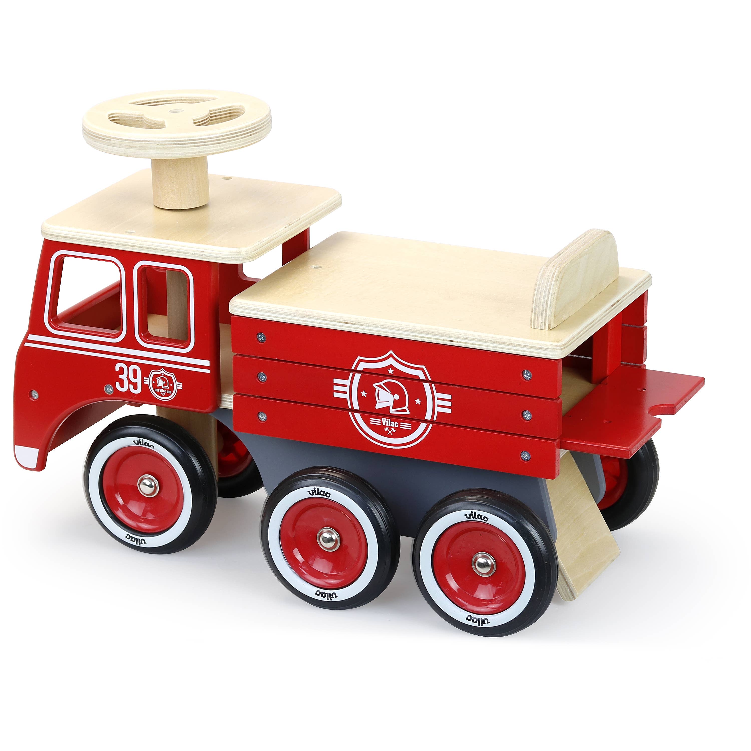 Hippychick - Wholesale Wood Toy - Kids - Vilac Wooden Fire Engine Ride-On – Pretend Play Vehicle2