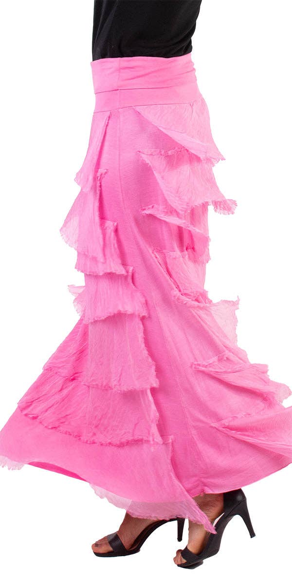 Gigi Moda - Vente Jupe – femme - Jupe volantée longue en soie23