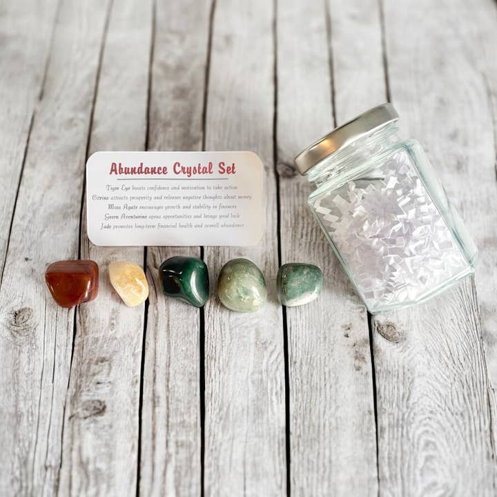 Abundance Crystal Set in Jar for wholesale by Mindful Intentions®