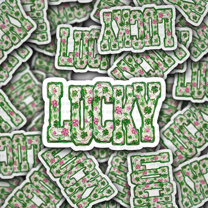 DS - 2608 Lucky brushstroke St Patrick's Die Cut sticker for wholesale by It's Transfer Time
