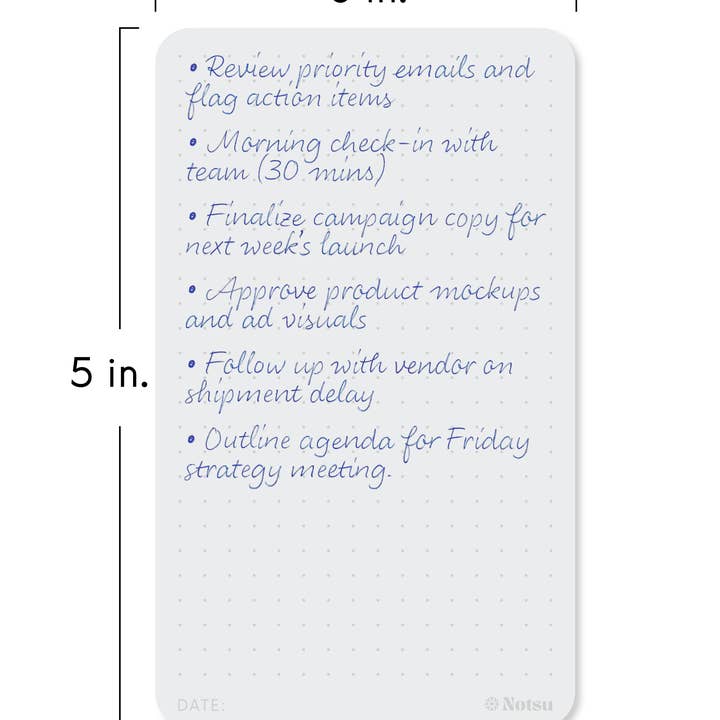 Notsu - Wholesale Stationery/Notecard Set - Dotted Note Cards (Pack of 50) | Index Cards w/Round Corners3