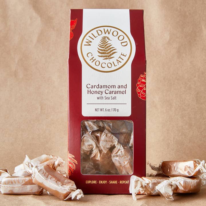 Wildwood Chocolate – wholesale Caramel – Cardamom Honey Caramel Box