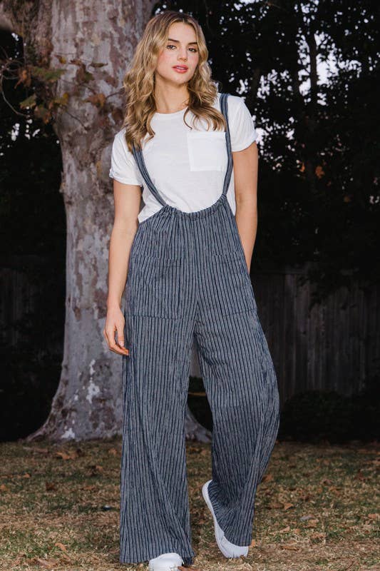 Oddi - Wholesale Jumpsuit - Women's - Wide Leg Stripe Suspender Jumpsuit10