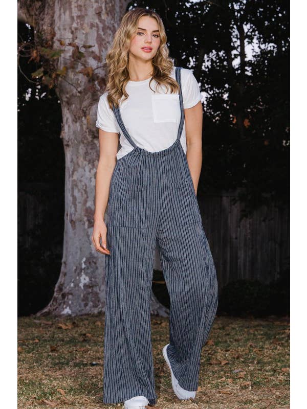 Oddi - Wholesale Jumpsuit - Women's - Wide Leg Stripe Suspender Jumpsuit10
