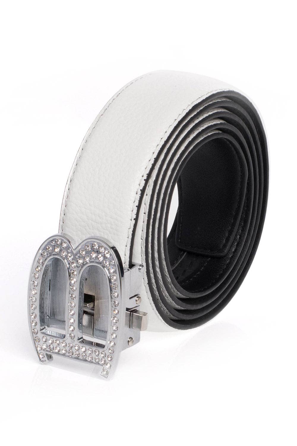 BARABAS – wholesale Belt – Men's – Men's Rhinestone B Letter Buckle Leather Belt BK8101