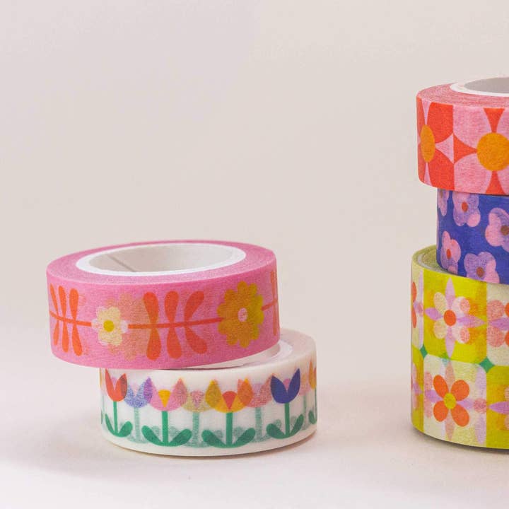 My Darlin' - Wholesale Washi Tape - Flower Tower 15mm • Retro Floral Washi Tape1