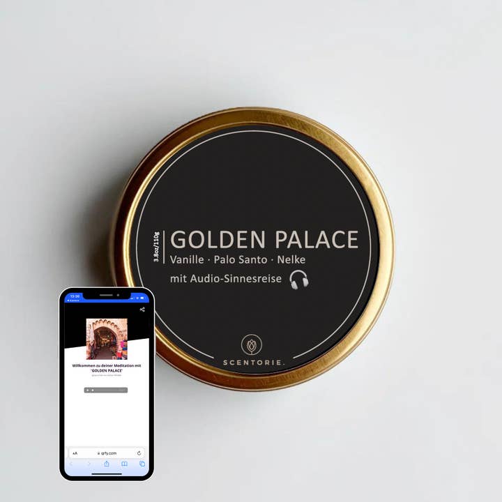 GOLDEN PALACE Rapeseed Wax Scented Candle 110g/20h Wood Wick for wholesale by SCENTORIE.