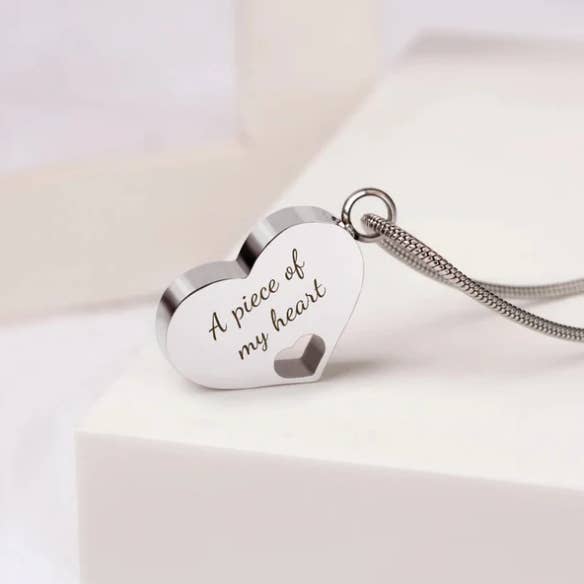 Sideways Heart Memorial Necklace | Cremation Ashes Jewelry for wholesale by Anavia