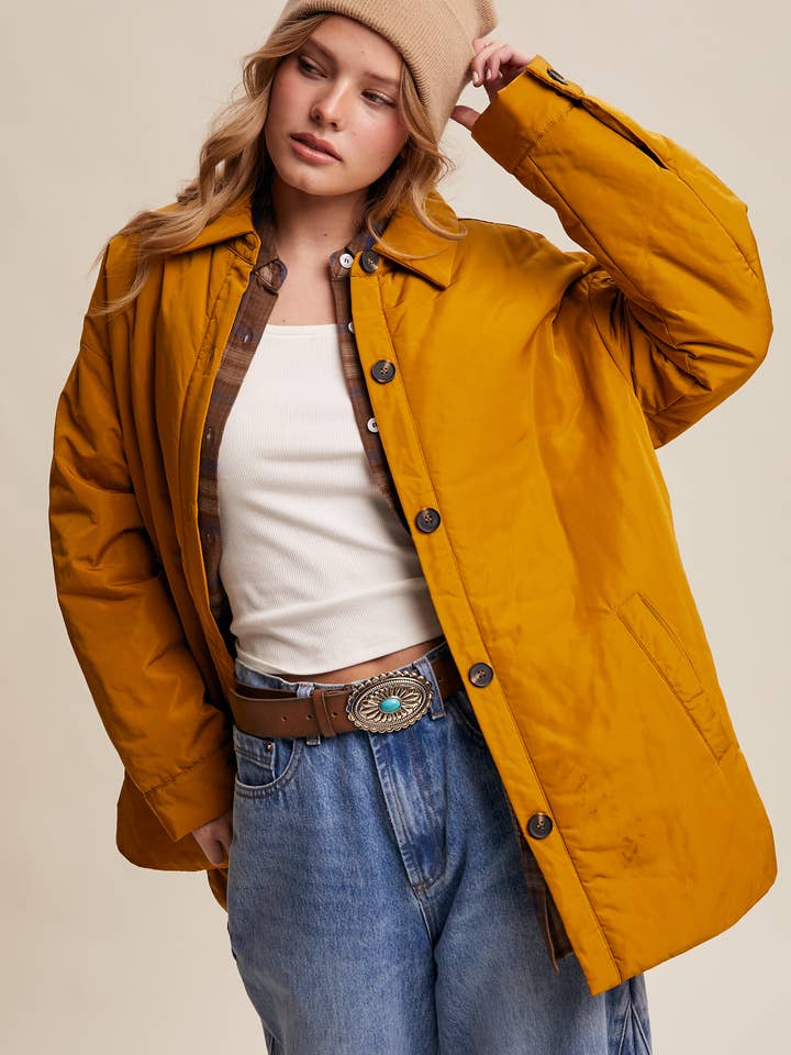 Padded Button-Front Jacket LJ0148 for wholesale by Listicle