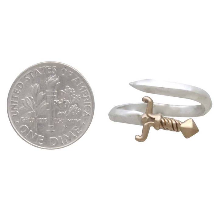Nina Designs - Wholesale Cocktail/Statement Ring - Mixed Metal Sword Bypass Ring