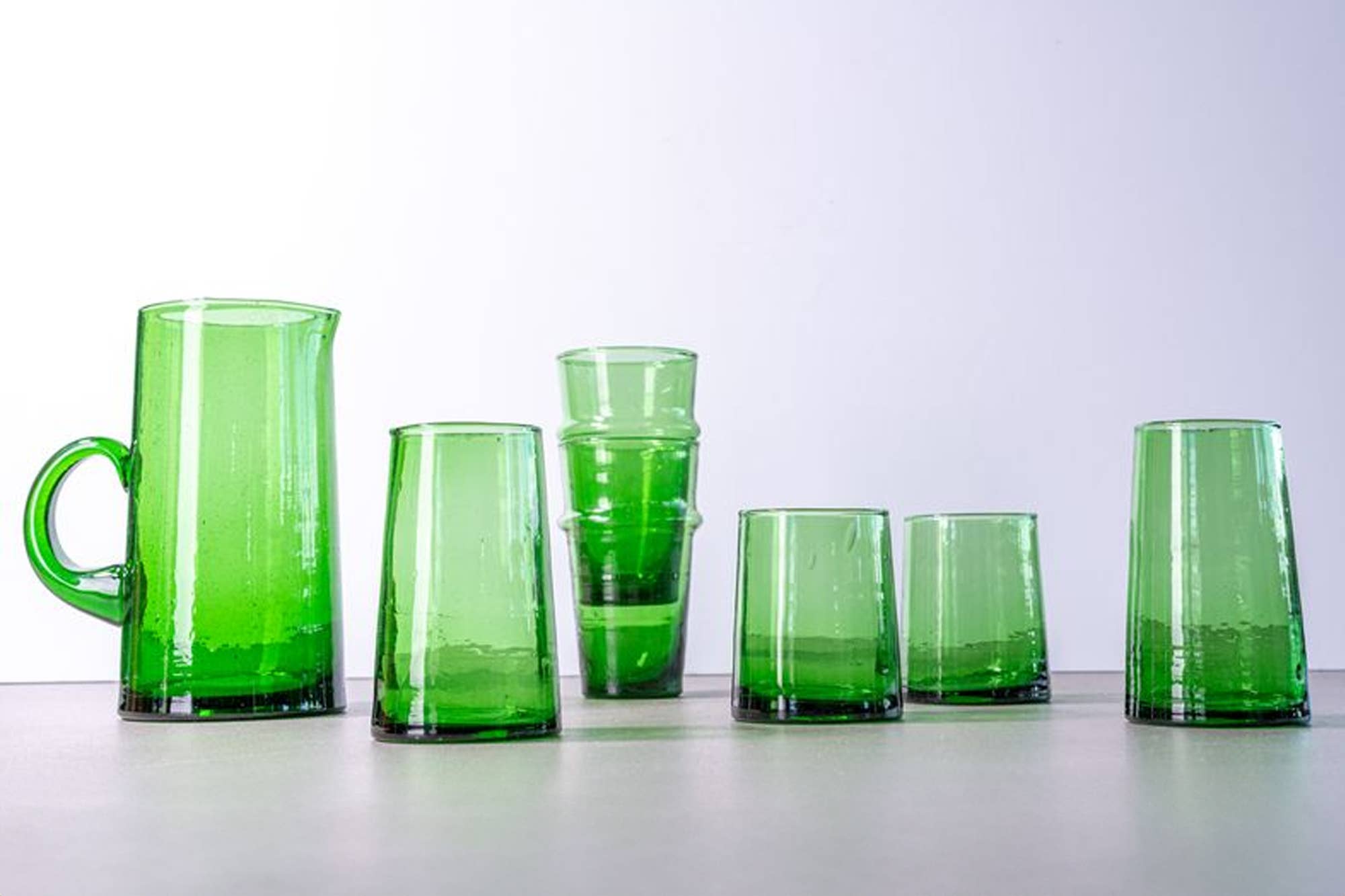 Verve Culture - Wholesale Drinking glass/cup - Moroccan Cone Glassware Small - Green4
