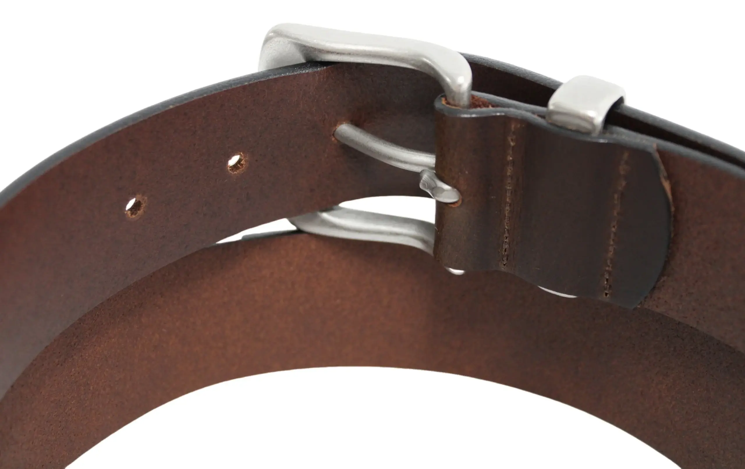 Brown Solid Brass Buckle & Keeper, Full Grain Genuine Leather Belt for wholesale on Faire2