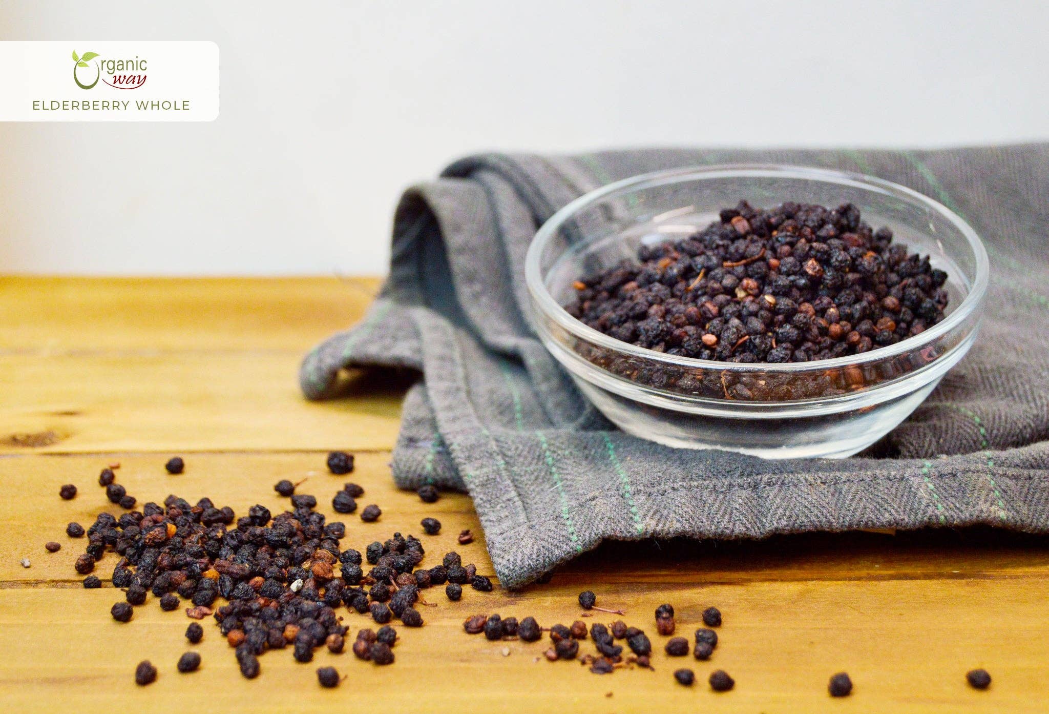 Organic Way LLC – Fruta seca/desidratada por atacado – Sabugueiro Seco Inteiro para Chá de Ervas | Colheita Selvagem Europeia | Certificado Kosher e USDA | Sem OGM e Sem Glúten | Testado para Pureza | 100% Cru da Albânia1