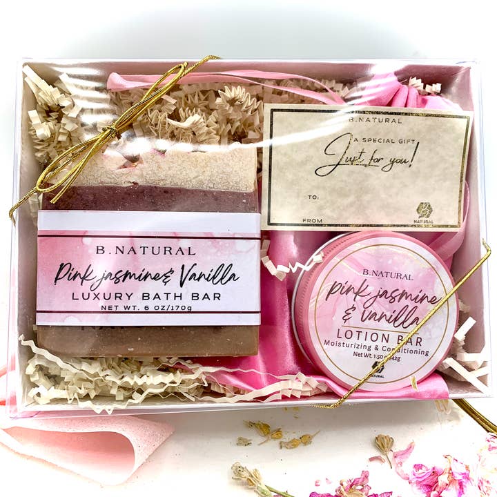 B.NATURAL - Wholesale Bath & Body Set - Pink Jasmine & Vanilla| Gift Set