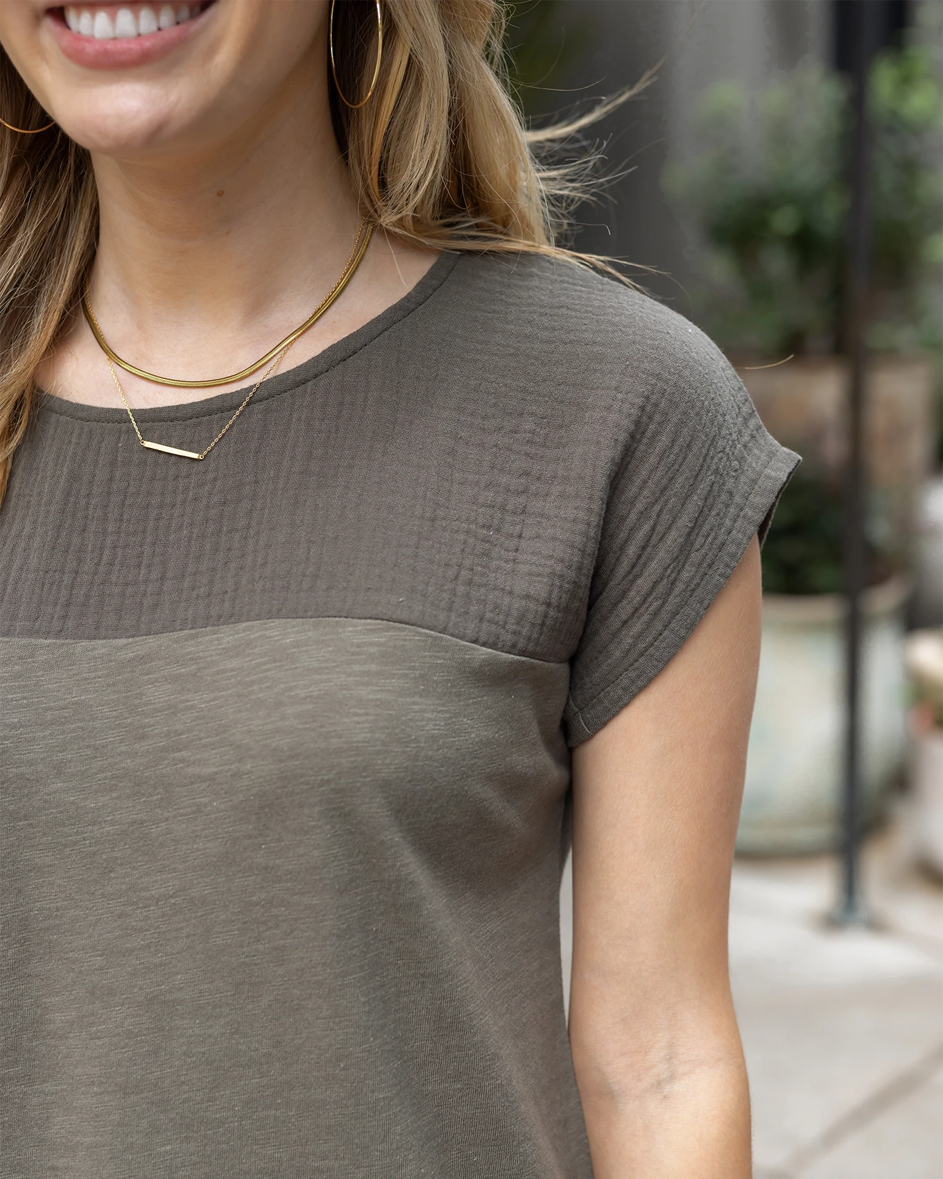 Better Than Basic Tee in Olive for wholesale on Faire4