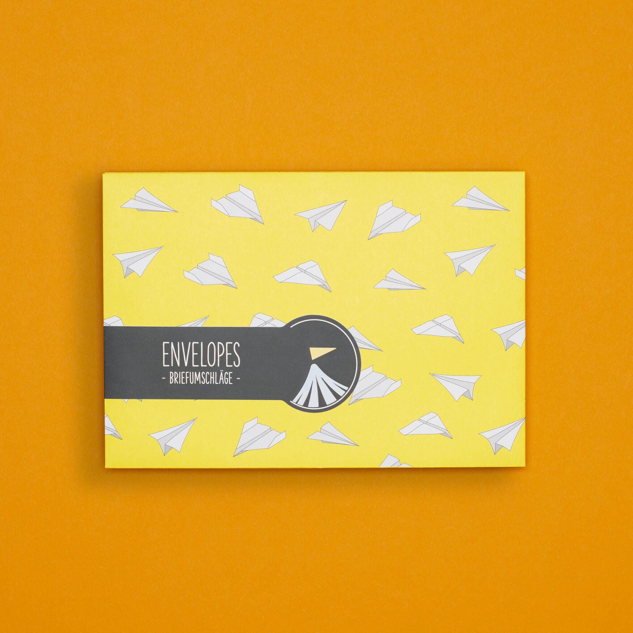 My Pretty Circus - Wholesale Envelopes - 8 yellow paper airplane envelopes - C61