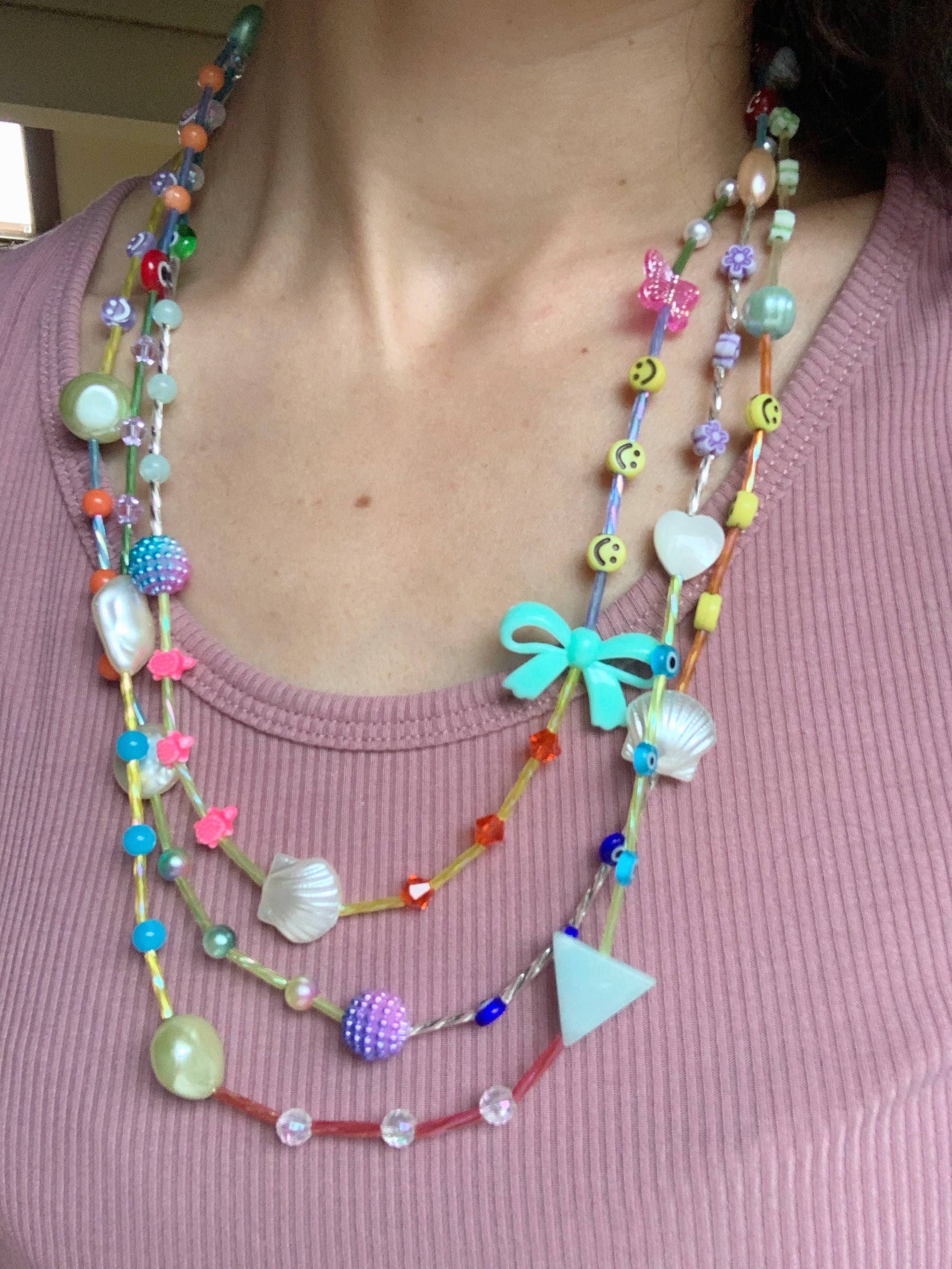 Sofia Ramsay - Wholesale Beaded/Pearl Necklace - Long Beaded Multicolored Beach DIY Vintage Layering Necklace3
