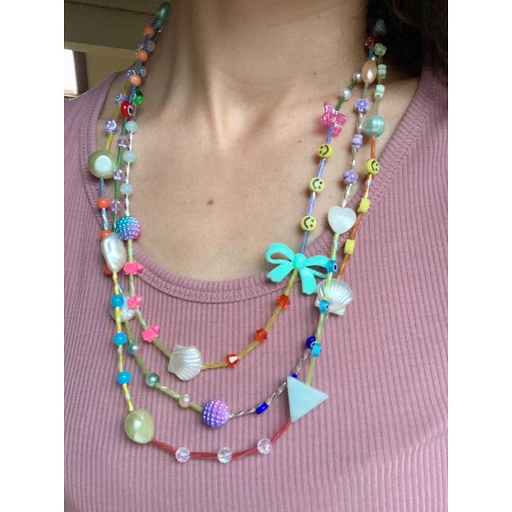 Sofia Ramsay - Wholesale Beaded/Pearl Necklace - Long Beaded Multicolored Beach DIY Vintage Layering Necklace3