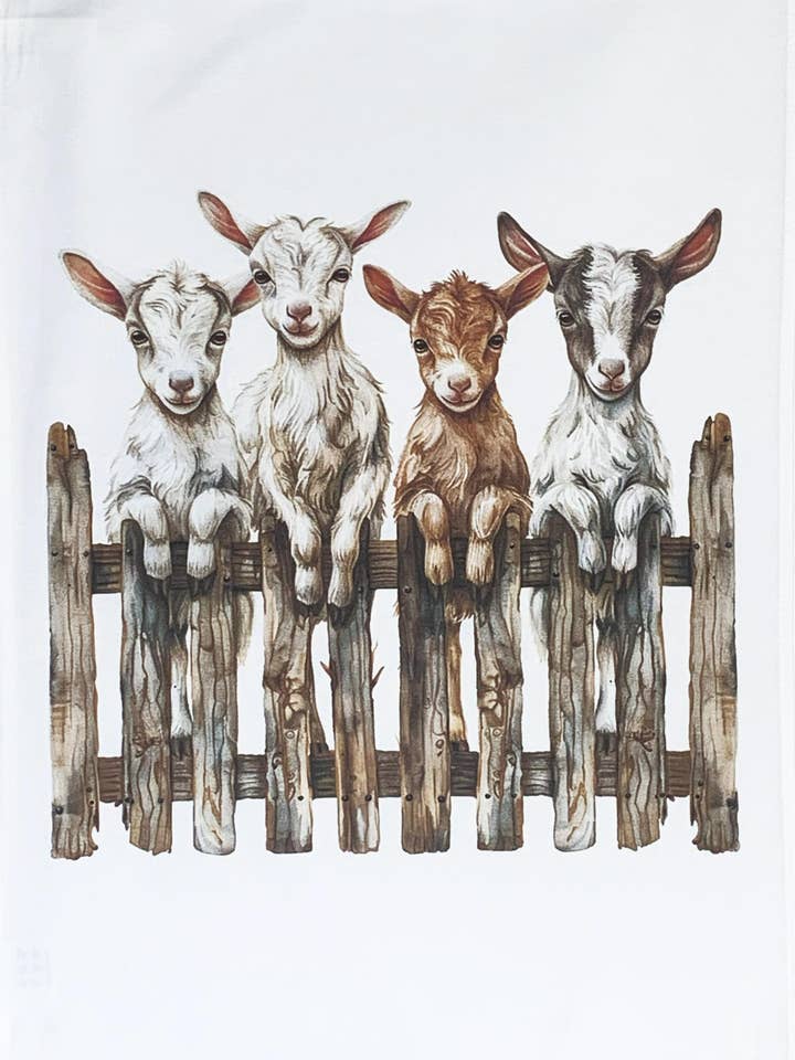You get my goat Large Cotton Tea Towel for wholesale by Half a Donkey