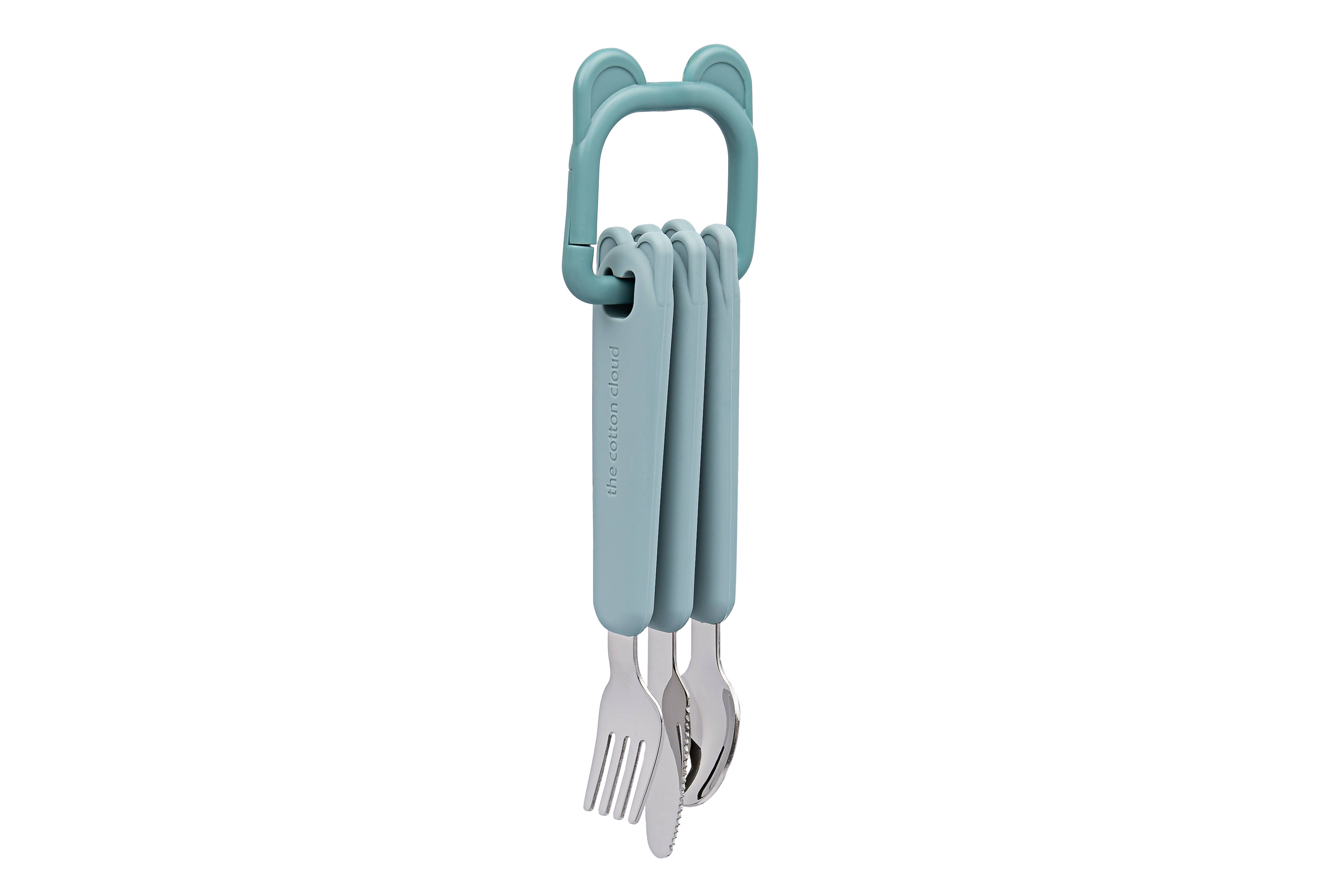 the cotton cloud - Wholesale Feeding Set - Baby - Kids Silicone and Steel Cutlery set with Loop0