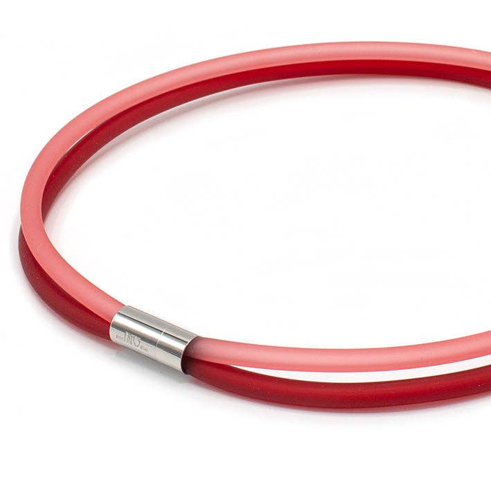 2-zeilige Gummikette, rot/koralle für den Großhandel von FATES, style with a story