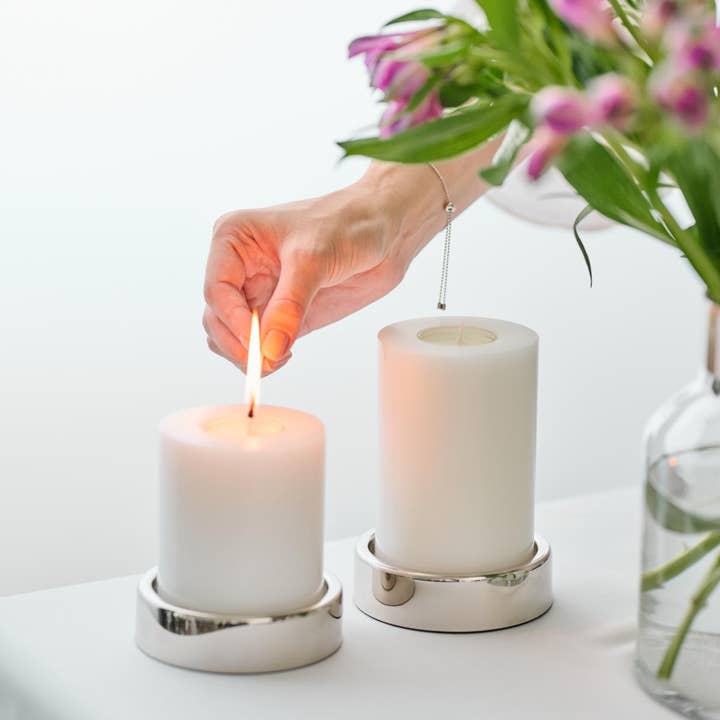 EDZARD - Wholesale Candle Holder - Set of 2 Candle Holders Sanremo, silver-plated2