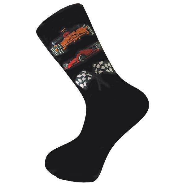 Calzini Racing Cars per la vendita all'ingrosso da parte di THE MUSIC GIFTS COMPANY