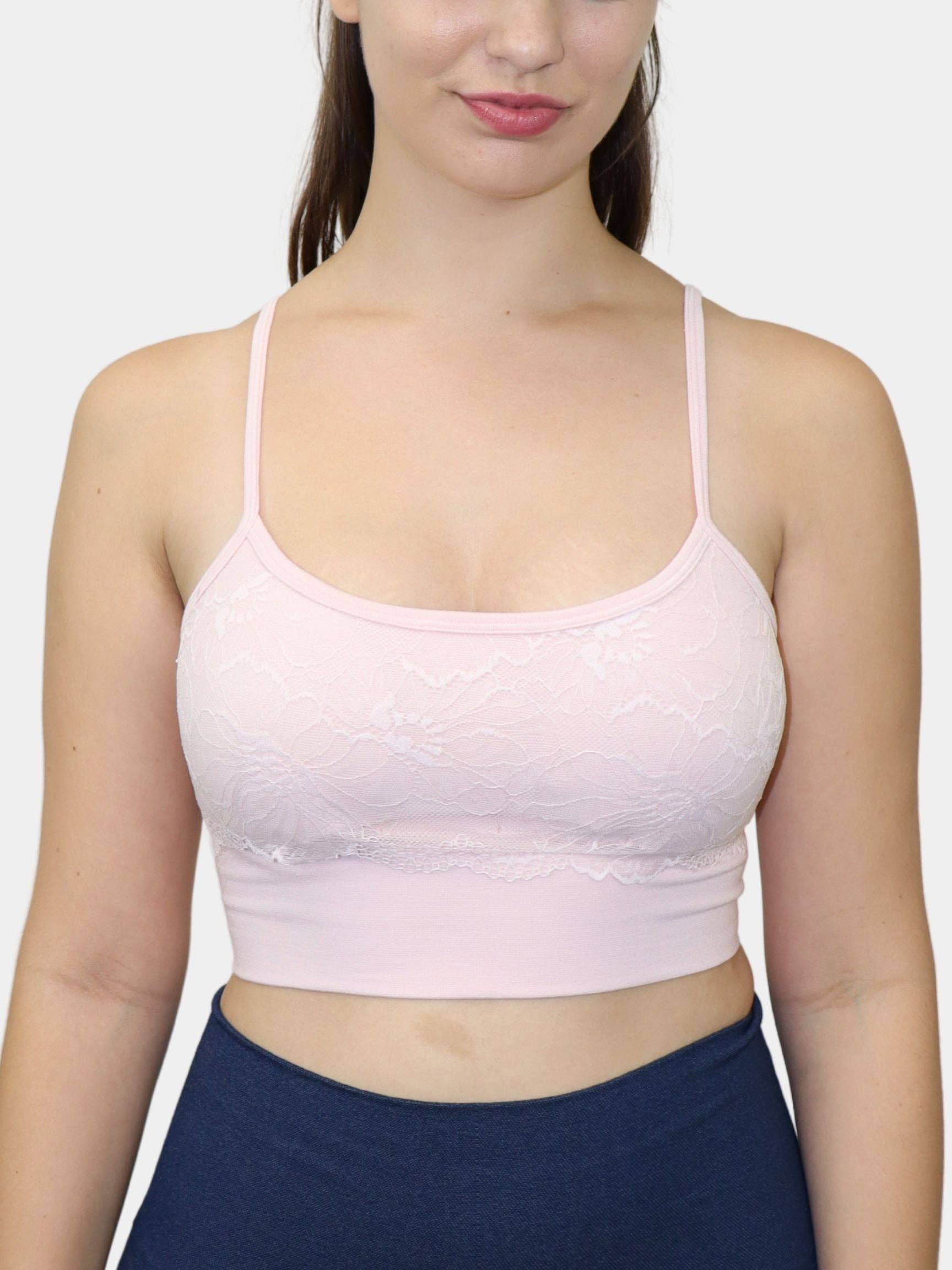 ELIETIAN - Wholesale Bralette - Women's - Spaghetti Strap Bra w/Lace Overlay9