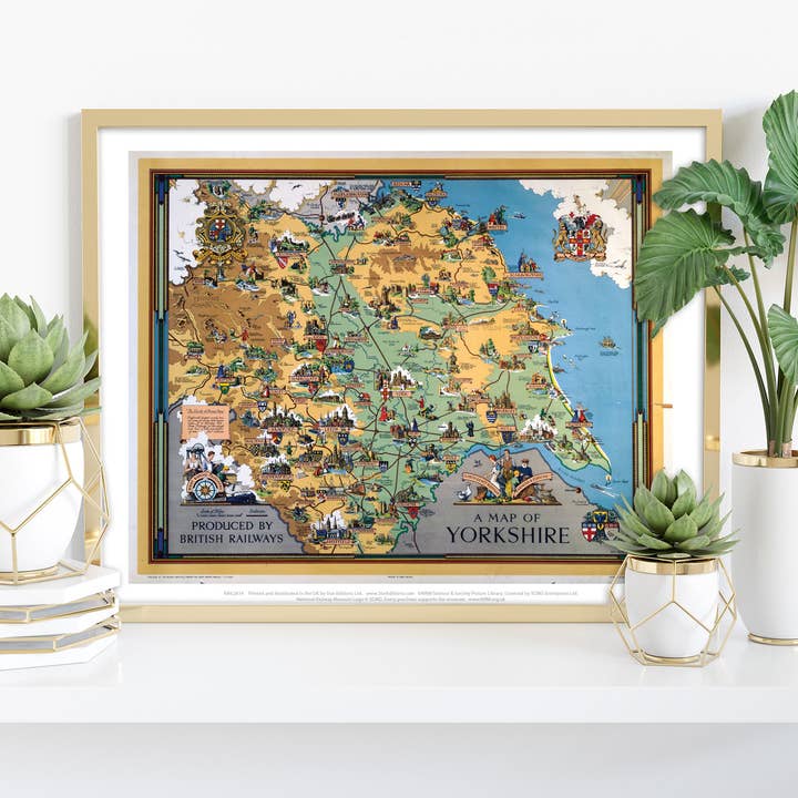 Star Editions – wholesale Art print – A Map Of Yorkshire - British Railways - Premium Art Print