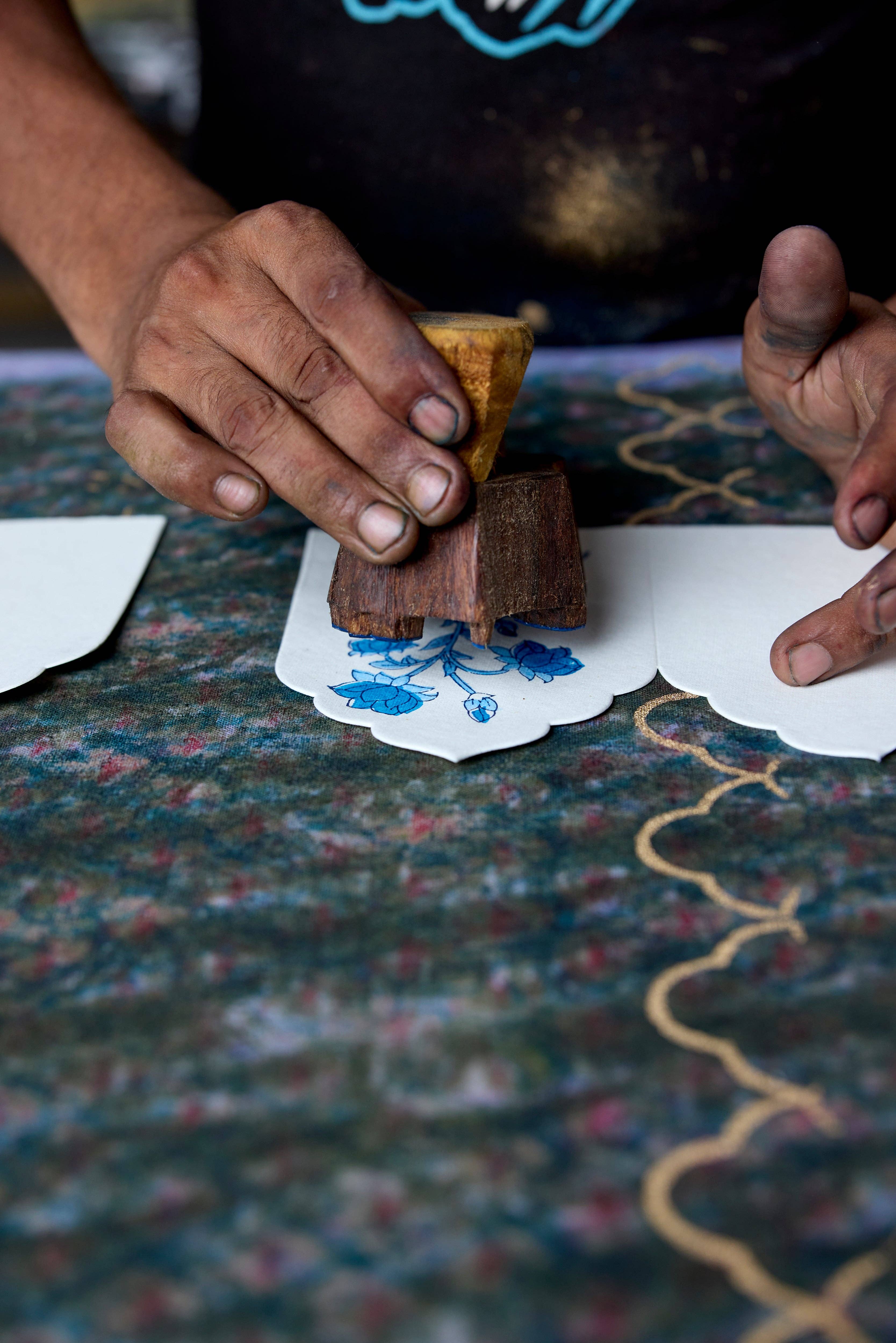 Paper Mirchi – wholesale Stationery/notecard set – Boxed Artisan Notecard Set - Sandook Sapphire9